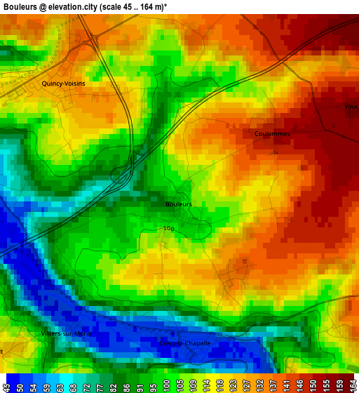 Bouleurs elevation map