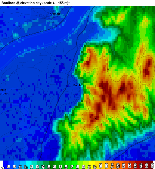 Boulbon elevation map