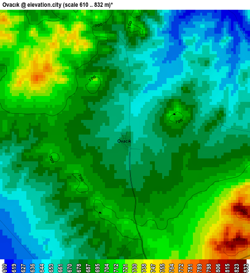 Ovacık elevation map