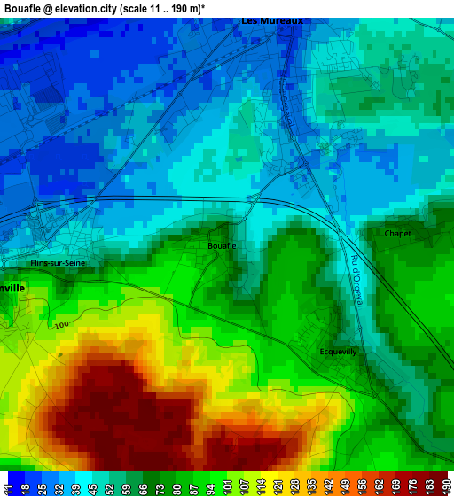 Bouafle elevation map