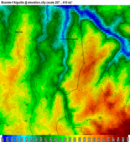 Bosmie-l'Aiguille elevation map