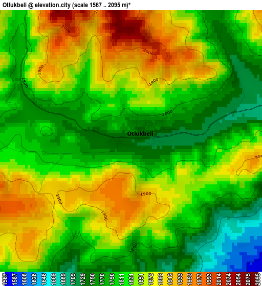 Otlukbeli elevation map