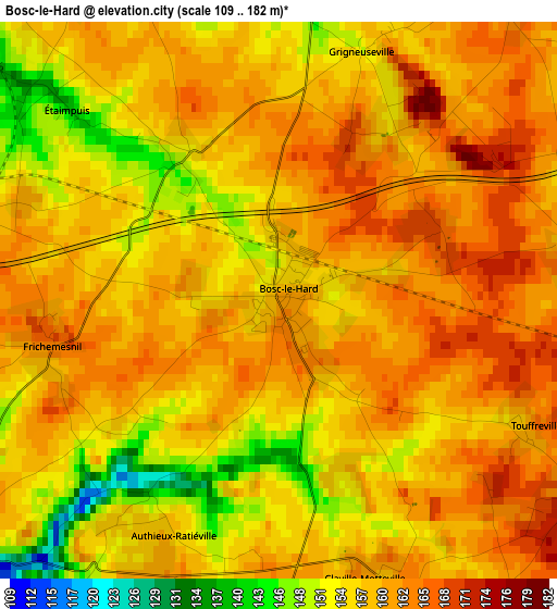 Bosc-le-Hard elevation map