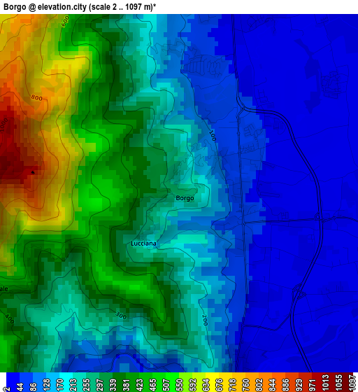 Borgo elevation map