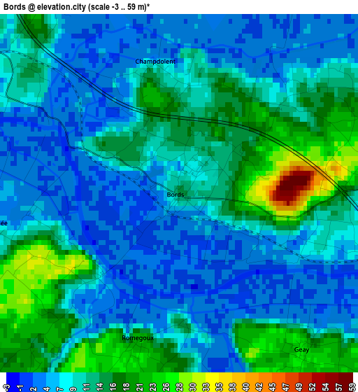 Bords elevation map