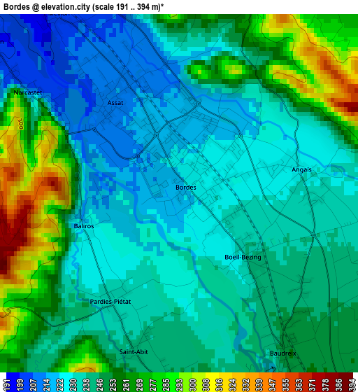 Bordes elevation map