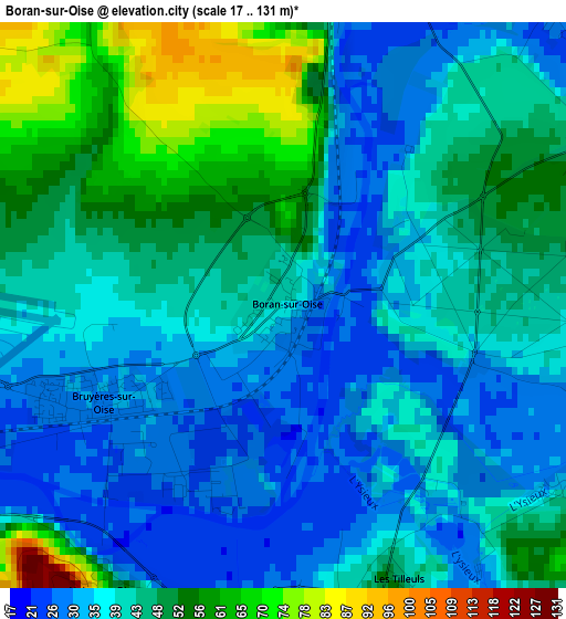 Boran-sur-Oise elevation map