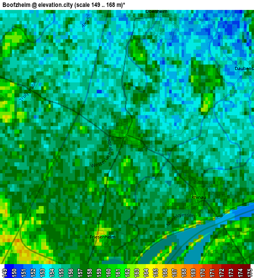 Boofzheim elevation map