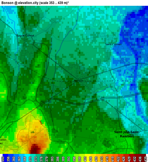 Bonson elevation map