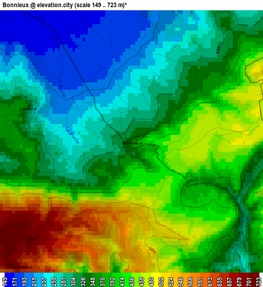 Bonnieux elevation map