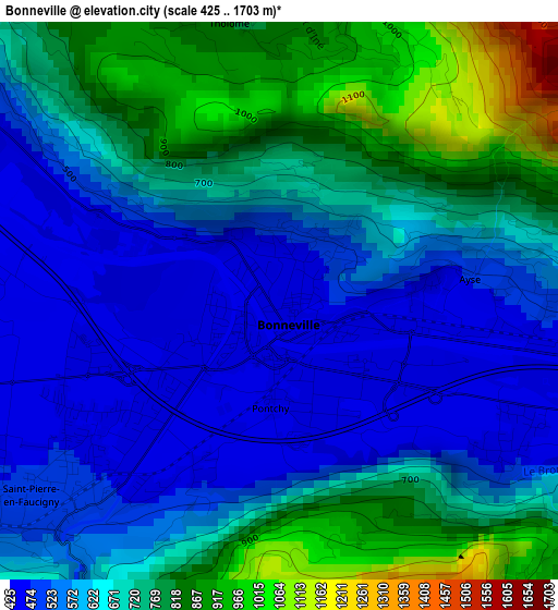 Bonneville elevation map