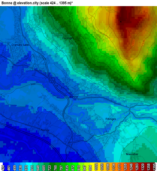 Bonne elevation map