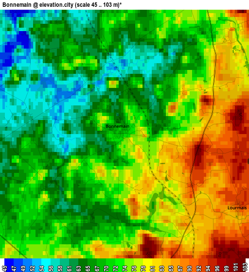 Bonnemain elevation map