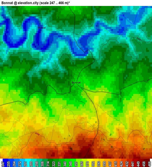 Bonnat elevation map
