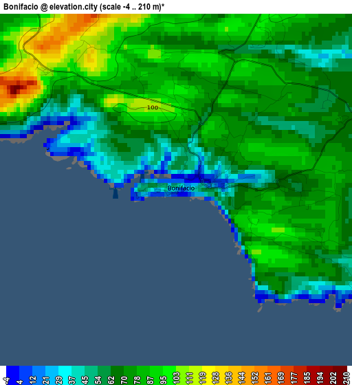 Bonifacio elevation map