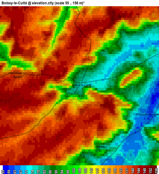 Boissy-le-Cutté elevation map