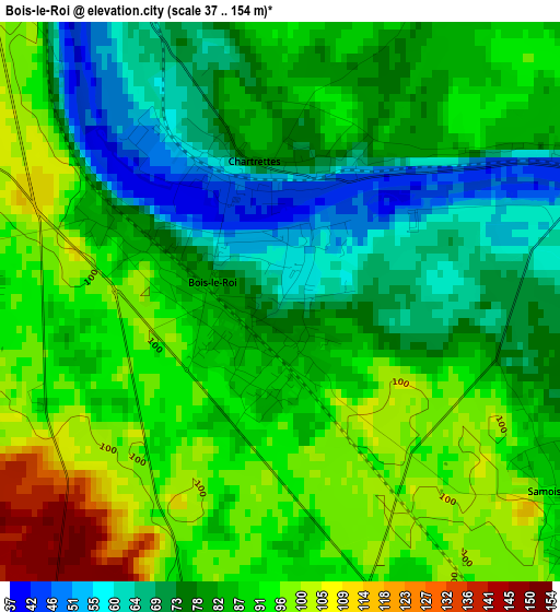 Bois-le-Roi elevation map