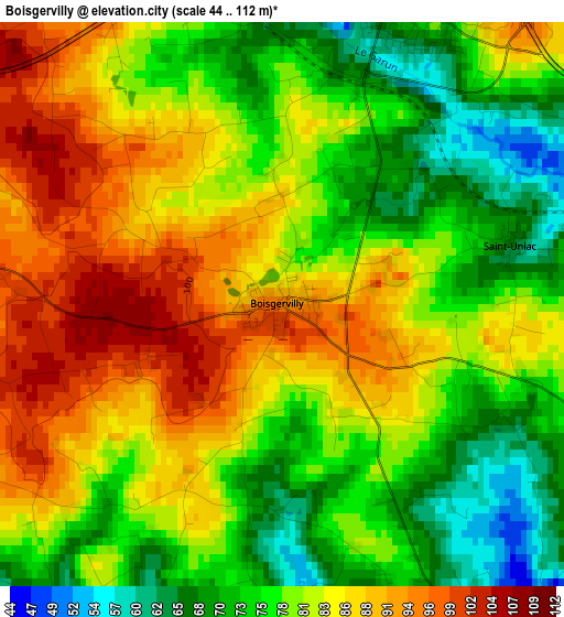 Boisgervilly elevation map