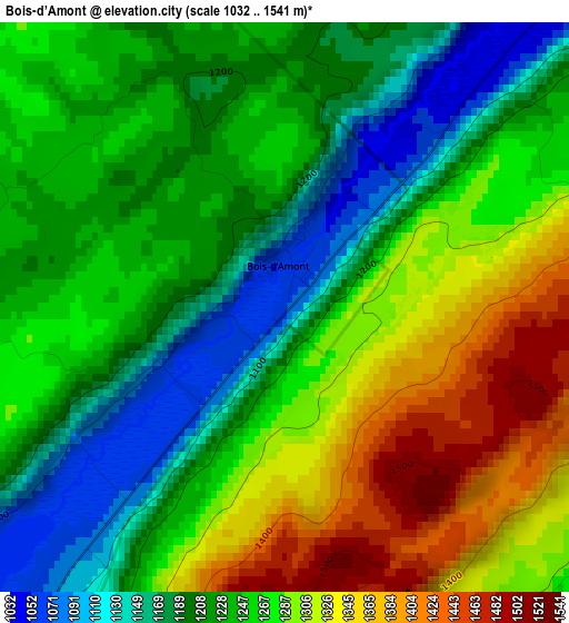 Bois-d’Amont elevation map