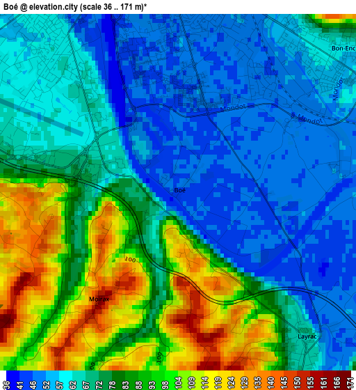 Boé elevation map