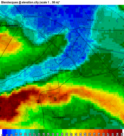 Blendecques elevation map