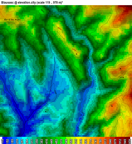 Blausasc elevation map