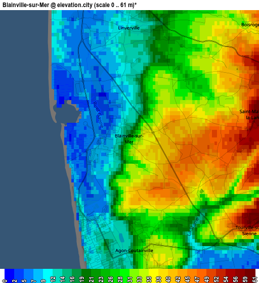 Blainville-sur-Mer elevation map