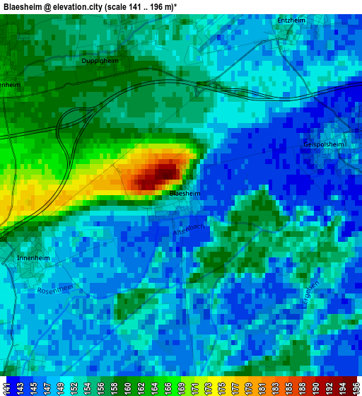 Blaesheim elevation map