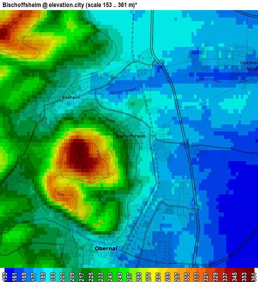 Bischoffsheim elevation map