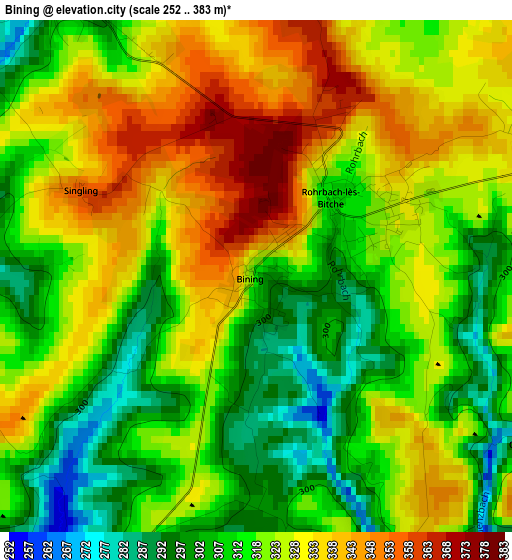 Bining elevation map