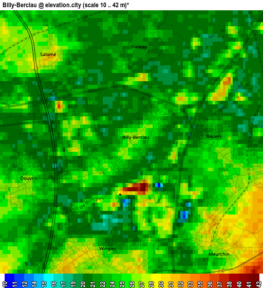 Billy-Berclau elevation map