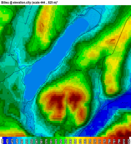 Bilieu elevation map