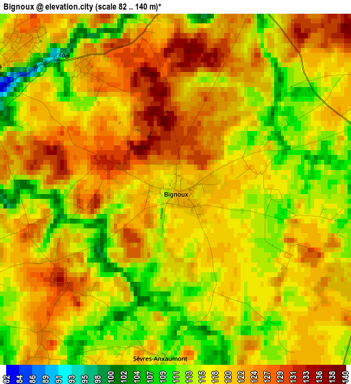 Bignoux elevation map