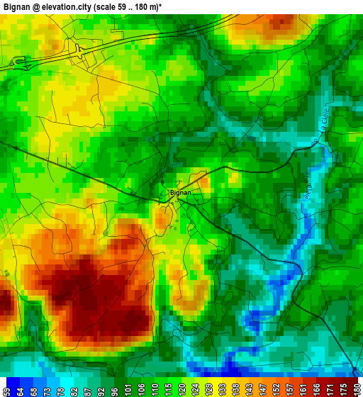 Bignan elevation map