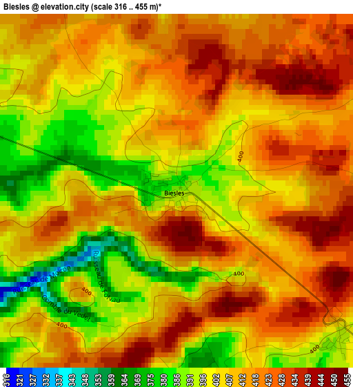 Biesles elevation map