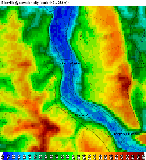 Bienville elevation map