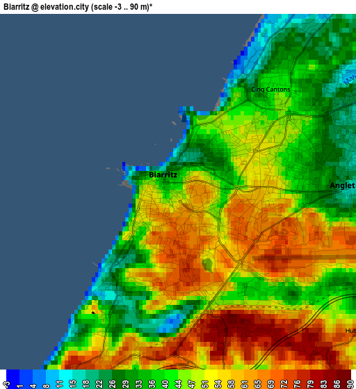 Biarritz elevation map