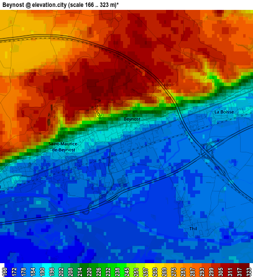 Beynost elevation map