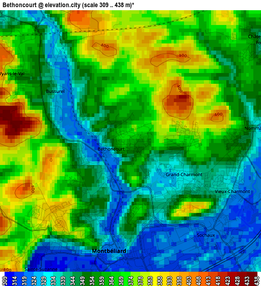 Bethoncourt elevation map