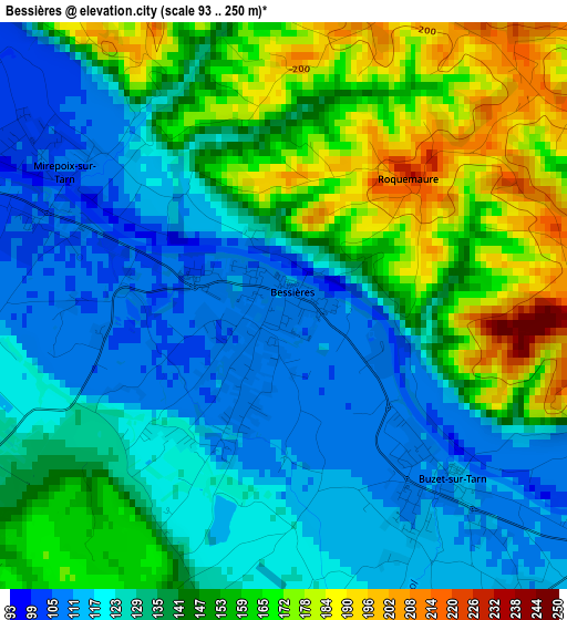 Bessières elevation map