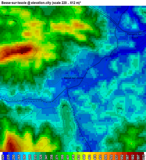 Besse-sur-Issole elevation map