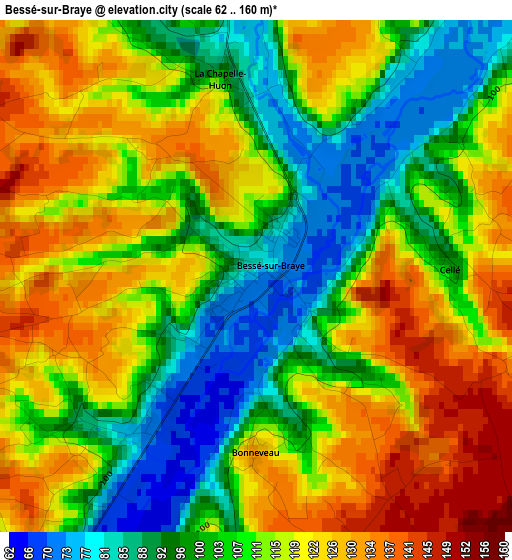 Bessé-sur-Braye elevation map