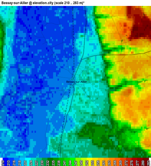 Bessay-sur-Allier elevation map