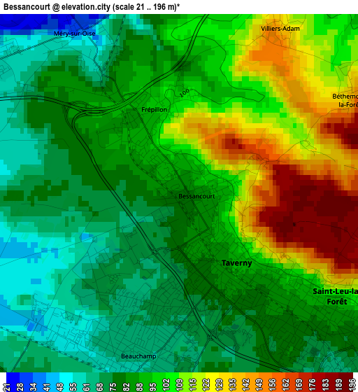 Bessancourt elevation map
