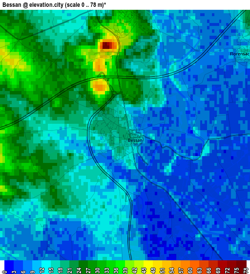 Bessan elevation map