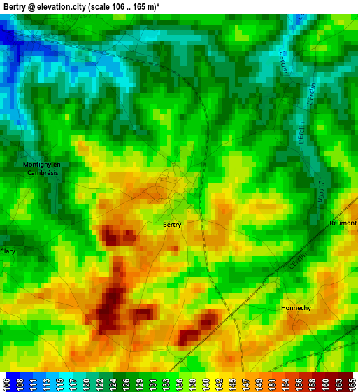 Bertry elevation map