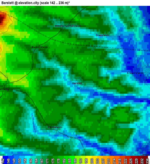 Berstett elevation map