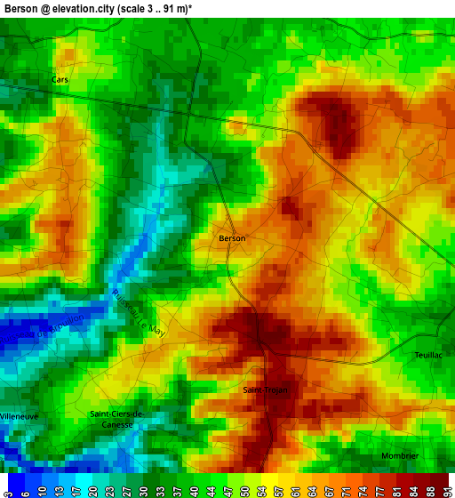 Berson elevation map