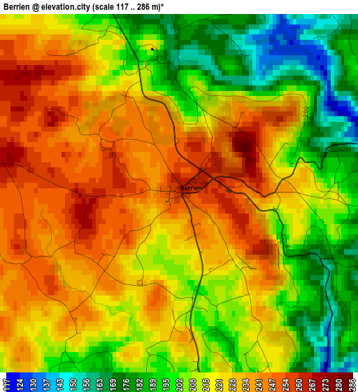 Berrien elevation map