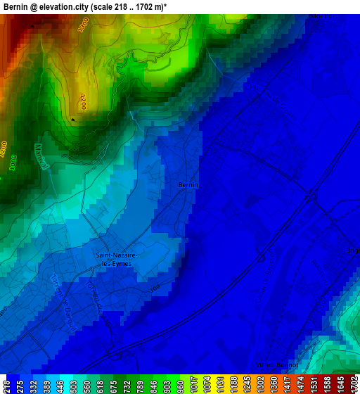 Bernin elevation map